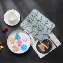 Gingerbread Man Snowflake Christmas Holiday Chocolate Silicone Mold Cookies Candy and Brown Sugar Cake Mold mėlyna