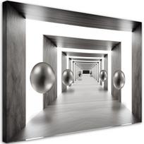 Spaudinys ant drobės Tunel silver balls 3D 60x40 pilka spalva