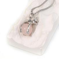 Moteriški karoliai natūralaus akmens agatas/rožinis kvarcas Sika-Deer pakabukas metalinės grandinėlės žavesio moterims, mėgstančioms romantišką dovaną Rose Quartz white