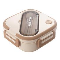 1 Set 1300ML Food-grade Bento Case Leak-proof Practical Office Worker Built-in Cutlery 3 Grids tamsiai mėlyna spalva