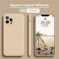 Silikoninis dėklas iPhone 11 13 12 Pro Max Mini Pilnos apsaugos dėklas iPhone Xs Max Xr X 7 8 Plus dangtelis For iPhone 13 chaki