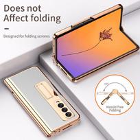 Neslystantis matinis odinis stovo dėklas, skirtas Samsung Galaxy Z Fold 4 5 g sulankstomas 4 sulankstomas 3 sulankstomas 2 3 sulankstomas 2 atsparus smūgiams grūdinto stiklo dėklai for Samsung Z Fold 2 balta