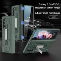 Lankstų laikiklio dėklas Magnetinis šarvų dangtelis, skirtas Samsung Galaxy Z Fold 3 5g dėklui Įmontuotas ekrano fotoaparato apsauga, atsparus smūgiams for Galaxy Z Fold 3 gray