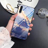 Prabangus telefono dėklas, skirtas Samsung Galaxy A71 A72 A70 A73 A53 A13 5g A03 A22 A21s A03 Core A42 A52 Anime Peizažas Stiklinis Dangtelis Capas For Samsung A21 gray