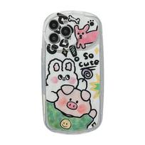 Cartoon 2022 naujas apvalus fotoaparato telefono dėklas, skirtas iPhone 14 Pro Max Plus 11 12 13 Promax Bunny Pig Cute Lovely Shell Fundas Capa For iphone 14promax gray