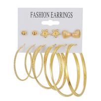 Large Round Gold Stud Earrings Gold European Franc Flower Studs Double Stud Earrings Luxury Elegant Glamorous Sexy Studs Set of 12 Decorative Items auksas