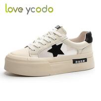 „Love Ycodo“ prekės ženklo moterims ir merginoms studentams vasariniai kvėpuojantys laisvalaikio batai, 4 CM, 40–43 43 juoda