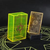 Hexagram citrinos geltonos akrilo dėžutės auksinės folijos taro rinkinys kortų stalo žaidimas Kortų žaidimas partijos kelių žaidėjų žaidimas