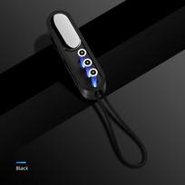 3 viename magnetinis USB kabelis C tipo greitas įkrovimas, skirtas iPhone 12 13 Pro Max Xiaomi mikro kabeliui su kištuko dėžutės saugojimo raktų pakabuko laidu juoda