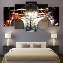 Muzikos būgnų rinkinys Instrumentas 5 vnt. Modernus namų sienų dekoras Drobė Paveikslėlio menas HD spausdinimas Paveikslas ant drobės svetainei Unframe 20x35cm*2  20x45cm*2  20x55cm*1