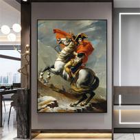 Retro aliejinė tapyba Klasikinis plakatas „Bonaparte Crossing the Grand Saint“ spaudiniai Sienos menas Vintažinė drobė Tapyba Galerijos dekoras 70x120 No Frame