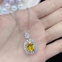BELLA BOX geltono balandėlio kiaušinio cirkonio inkrustacija su smulkintu cirkoniu, lengvas prabangus mados kaklo pakabukas, skirtas moteriškiems papuošalams Necklace+Pendant auksas