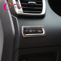 Color My Life Nerūdijančio plieno prietaisų skydelio odometro mygtuko jungiklio dangtelio apdailos lipdukas Nissan Qashqai J11 2016 - gray