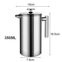 350/800/1000 ml kavos aparatas French Press nerūdijančio plieno espreso kavos aparatas Aukštos kokybės rankų darbo rankų darbo kavos arbatos aparatas 350ML gray