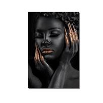 Juodosios Afrikos moterys Paveikslas Sienų Menas Drobės Tapyba Šiuolaikinė svetainė Miegamasis Namų dekoras Tapyba Plakatai ir spaudiniai Cuadros 21X30cm No Frame black