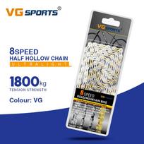 VG Sports 8/9/10/11 Speed ​​dviračio grandinė pusiau tuščiavidurė dviračio grandinė kalnų / kelių grandinės Ultralight 116 Quick Link 8S Half Gold silver