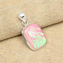Pink Australian Triplet Opal Gemstone 925 Sterling Silver Designer Jewelry Pendant For Gifts 1.57 Inches rožinė