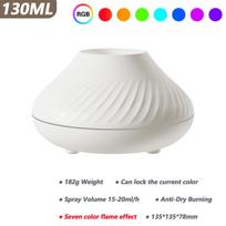 130ml Aromaterapinis Difuzorius Oro Drėkintuvas Ultragarsinis Vėsaus Rūko Generatorius Purkštuvas LED Eterinių Aliejų Liepsnos Lempa Difuzorius 020 white