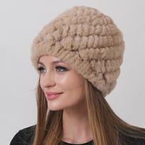 Madinga moteriška triušio kailio kepurė, skirta sušilti žiemą One Size (56-60cm)