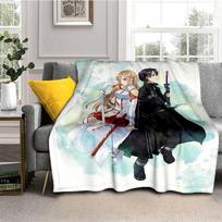 Anime SAO Sword Art Online Printed oversized manta sofa bed cover soft and hairy blanket plaid Soft Warm Flannel Throw Blankets 125x150cm 50x60inch