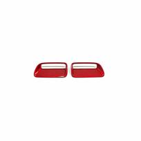 For Honda Fit Jazz   Accessories ABS Matte/Carbon fiber Car Front Dashboard air Condition Outlet AC Vent Cover Trim raudona