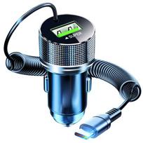 Edeba USB automobilinis įkroviklis su laidu itin greitas įkrovimas skirtas iPhone 14 Pro Max 13 12 11 Samsung Huawei Oppo Vivo 12v transporto priemonės adapteriui 2 in 1 Car Charger