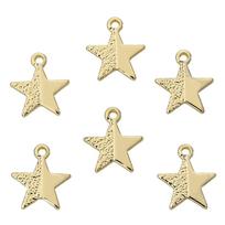 Copper Sand Faced Pentagram Pendant For DIY Jewelry Making Craft Accessories 9x10mm 1pc