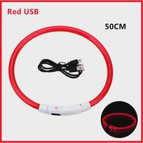 LED Šviesos Antkaklis Šuniui - USB Įkraunamas Šviečiantis Šuniuko Antkaklis, Pjaustomas TPU Šviečiantis Šuns Vėrinys Mažiems Vidutiniams Dideliems Šunims raudona