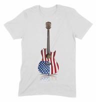 Stars And Stripes Acoustic Guitar Guitarist Unisex T-shirts S white