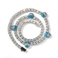 Hip Hop New Style European and American Fashion 5mm Smiley Tennis Chain Copper Inlaid Zircon Silver Necklace in a Row 18inch white