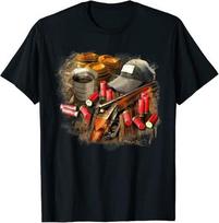 Trap Clays Skeet Shotgun Hat Design Geriausi Unisex marškinėliai S