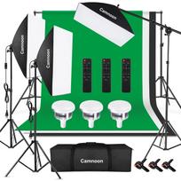 Camnoon Studio Photography Light Kit Softbox Lighting Set Including 85W 2800K-5700K Bi-color UK Plug black