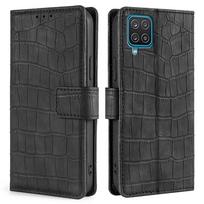 Piniginės dėklas Samsung A32 A22 A10 A11 A52 A72 A82 S20 S21 FE S30 Ultra Note 20 10 Krokodilo rašto atverčiamas PU odos kortelių laikiklis Dangtelis Telefono buferis Samsung Xcover 6 Pro/Xcover Pro 2 mėlyna