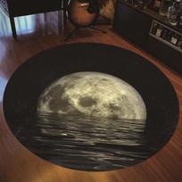 Round Carpets For Living Room Bohemia Plant Printed Parlor Bedroom Children Carpet Rugs Toilet Bath Decorate Non -Slip Door Mat 40cm gray