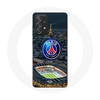 Coque - maniacase - Samsung Galaxy A52 - Noir - Souple - PSG Logo Tour Eiffel juoda