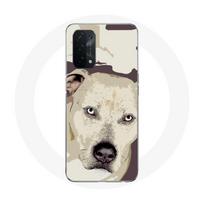 Coque pour Oppo A74 5G Chien de Pitbull Blanc balta