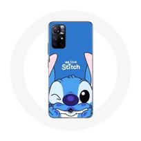 Coque pour Xiaomi Redmi Note 11s 5G stitch mignon fond bleu mėlyna