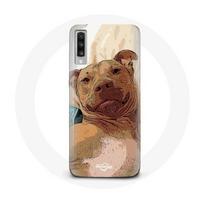 Coque pour Samsung Galaxy A70 American Pit Bull Terrier Marron