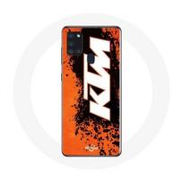 Coque Samsung Galaxy A21S KTM Logo blanc fond orange