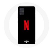 Coque Samsung Galaxy A51 Netflix Logo rouge fond noir