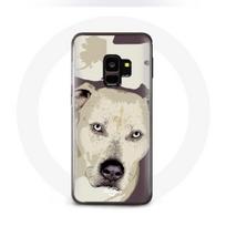 Coque pour Samsung Galaxy S9 Chien de Pitbull Blanc balta