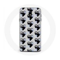 Coque pour Samsung Galaxy J7 2017 Fond de coeurs noirs