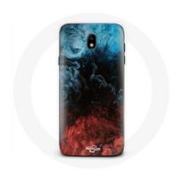 Coque pour Samsung Galaxy J7 2017 fond de texture abstraite rouge noir bleu