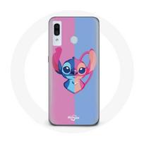 Coque - Samsung - Galaxy A20 - Souple - Protection - Stitch et Angel Bleu Rose rožinė