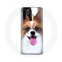 Coque pour Huawei P30 pro Épagneul nain continental papillon Chiot Blanc et marron balta