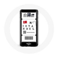 Coque pour Samsung Galaxy J7 Billet d'avion Istanbul Turquie