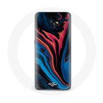 Coque pour Samsung Galaxy A5 Texture abstraite bleu noir rouge