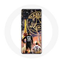 Coque pour Samsung Galaxy A21s PSG Neymar et Mbappé Joyeux noël