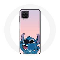 Coque pour Samsung Galaxy A22 4G Stitch le Nez en l'air fond rose