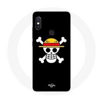 Coque pour Xiaomi Redmi Note 5 Pro One Piece Manga Tete de Mort Fond Noir juoda